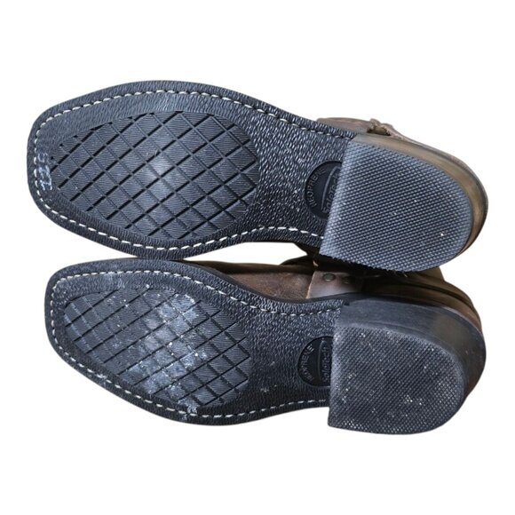 Ladies Frye Brown Leather Harness Ankle Boots - Picture 6 of 10